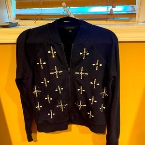 Blue sweater with crystal Jewels embedded